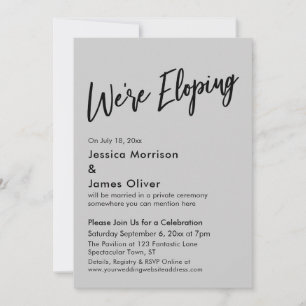 Invitation Nous nous enfuyons Minimal Handwriting Gris Clair