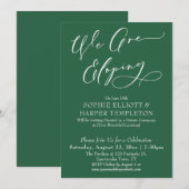 Invitation Nous nous enfuyons, Simple Leaf Green Celebration (Devant / Derrière)