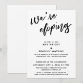 Invitation Nous nous enfuyons simplement calligraphie moderne (Devant / Derrière)