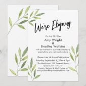Invitation Nous nous enfuyons Typographie, Feuillage aquarell (Devant / Derrière)