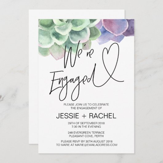 Invitation Nous nous engageons à une partie d'engagement réus (Devant / Derrière)