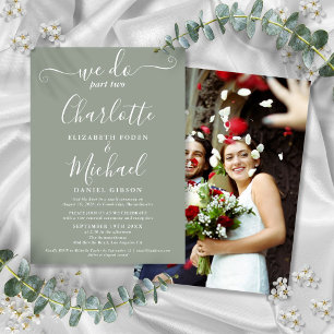 Invitation Nous nous marions deuxième partie de mariage vert