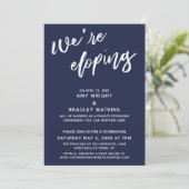 Invitation Nous nous marions discrètement, écriture manuscrit (Debout devant)