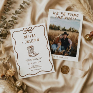 Invitation Nous nous marions Photo de mariage Western Ranch