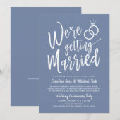 Invitation Nous nous marions Pigeon bleu après-mariage (Devant / Derrière)