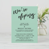 Invitation Nous nous marions Simple Moderne Écriture Verte (Debout devant)