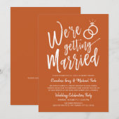 Invitation Nous nous marions Terracotta de mariage après la c (Devant / Derrière)