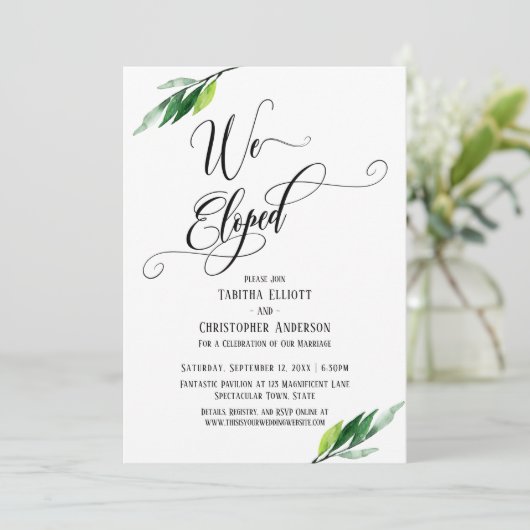 Invitation Nous nous sommes enfuis avec un script élaboré et (Debout devant)