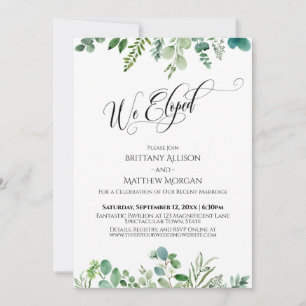 Invitation Nous nous sommes enfuis avec une typographie éléga