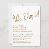 Invitation Nous nous sommes enfuis ! Célébration de mariage G (Devant)