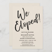 Invitation Nous nous sommes enfuis ! Célébration décontractée (Devant / Derrière)