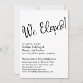 Invitation Nous nous sommes enfuis ! Célébration décontractée (Devant)