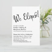 Invitation Nous nous sommes enfuis ! Célébration décontractée (Debout devant)