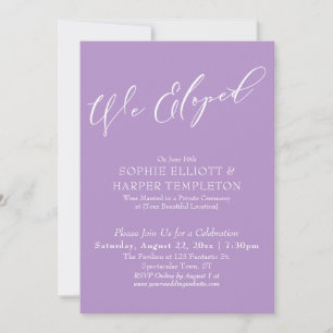 Invitation Nous nous sommes enfuis, Élégante Célébration Simp