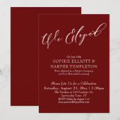 Invitation Nous nous sommes enfuis, élégante et simple célébr (Devant / Derrière)