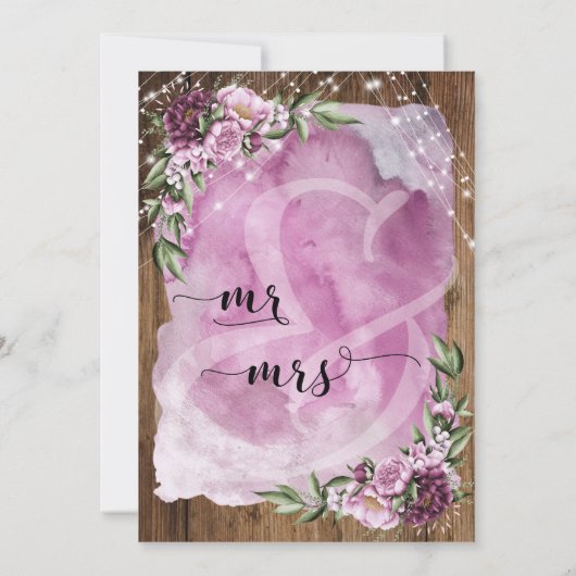 Invitation Nous nous sommes enfuis ! Floral aquarelle rustiqu (Dos)