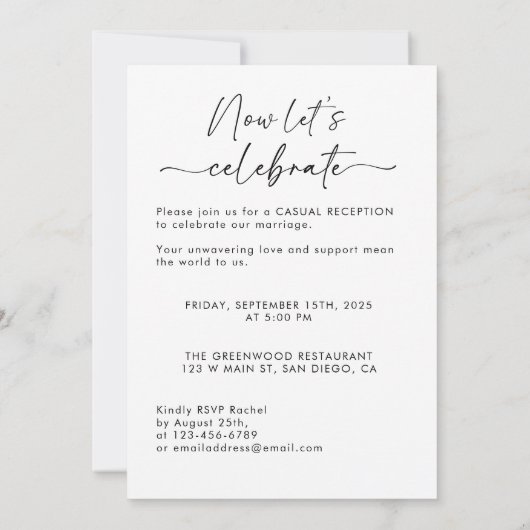 Invitation Nous nous sommes enfuis, maintenant célébrons la f (Dos)