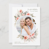 Invitation Nous nous sommes enfuis Mariage aquarelle Rose Fle (Dos)