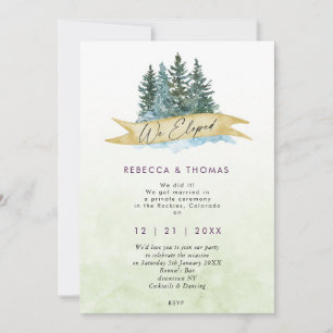 Invitation nous nous sommes enfuis mariage rustique montagnes