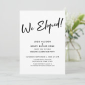 Invitation Nous nous sommes enfuis ! Réception de mariage mod (Debout devant)