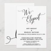 Invitation "Nous nous sommes enfuis" Réception élégante après (Devant / Derrière)