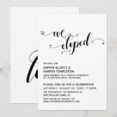 Invitation Nous nous sommes enfuis Script noir et blanc avec (Devant / Derrière)