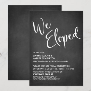 Invitation Nous nous sommes enfuis Typographie sur tableau no