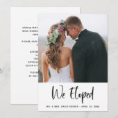 Invitation Nous nous sommes mariés à l'étranger | Annonce de  (Devant / Derrière)