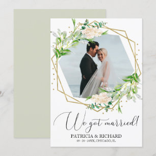 Invitation Nous nous sommes mariés Annonce de fuite avec la v