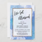 Invitation Nous nous sommes mariés Bordure dorée Abstrait Écl (Devant)