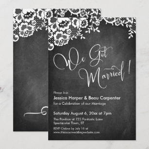 Invitation Nous nous sommes mariés Calligraphie moderne Table