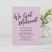 Invitation Nous Nous Sommes Mariés Décontracté Lumière Mauve (Debout devant)