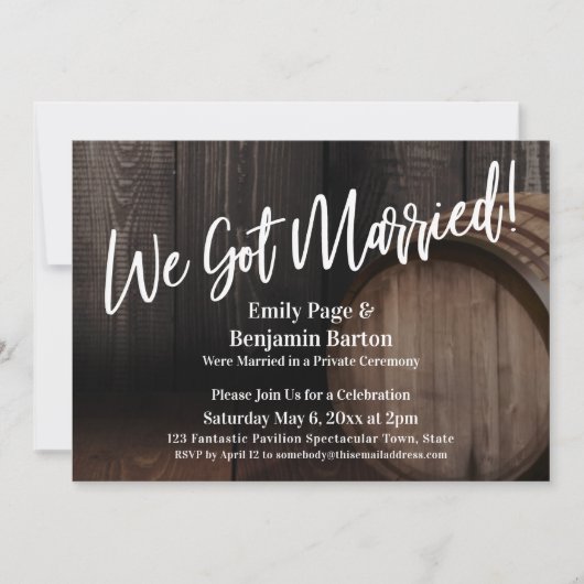 Invitation Nous Nous Sommes Mariés ! Écriture décontractée Ba (Devant)