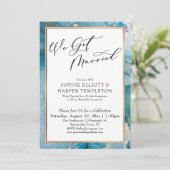 Invitation Nous nous sommes mariés Encre sarcelle et or Récep (Debout devant)