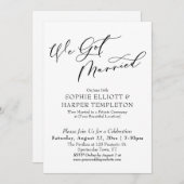 Invitation Nous nous sommes mariés joliment, Simple réception (Devant / Derrière)