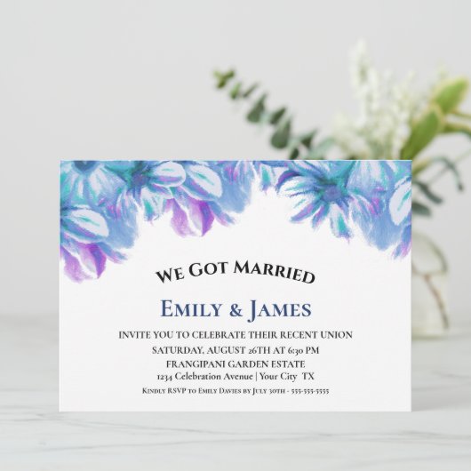 Invitation Nous nous sommes mariés Réception de mariage flora (Debout devant)