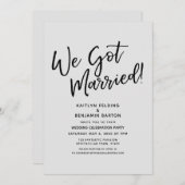 Invitation Nous Nous Sommes Mariés ! Réception De Mariage Gri (Devant / Derrière)