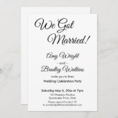 Invitation "Nous Nous Sommes Mariés !" Réception De Mariage S (Devant / Derrière)