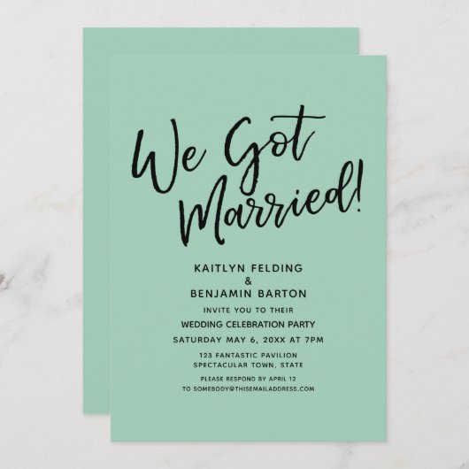 Invitation "Nous Nous Sommes Mariés !" Réception décontractée (Devant / Derrière)