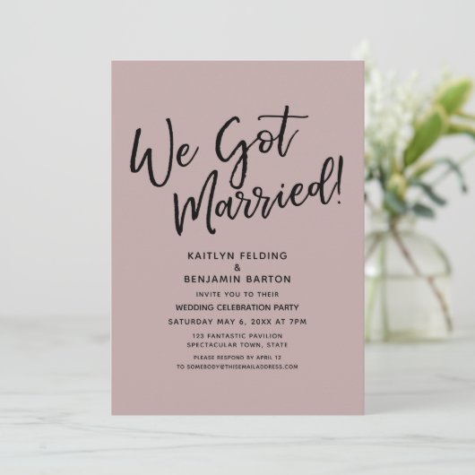 Invitation Nous Nous Sommes Mariés ! Réception décontractée D (Debout devant)