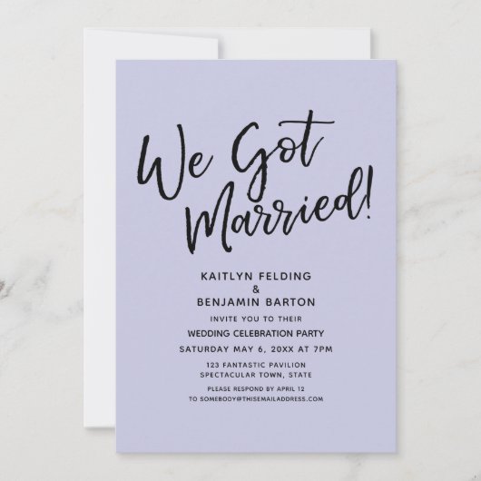 Invitation Nous Nous Sommes Mariés ! Réception décontractée s (Devant)