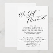 Invitation Nous nous sommes mariés, réception simple et éléga (Devant / Derrière)