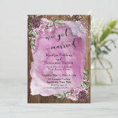 Invitation Nous Nous Sommes Mariés Rustique Aquarelle Florale (Debout devant)