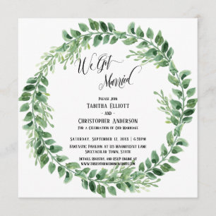 Invitation Nous nous sommes mariés Script Élaboré Couronne Ve