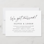 Invitation Nous nous sommes mariés Script Moderne Mariage Fug (Devant)