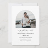 Invitation Nous nous sommes mariés Simple Arc Photo Elopement (Devant)