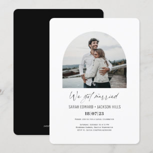 Invitation nous nous sommes mariés Simple Arch Photo elopemen