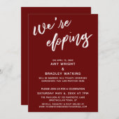 Invitation Nous partons en cachette Simple écriture manuscrit (Devant / Derrière)