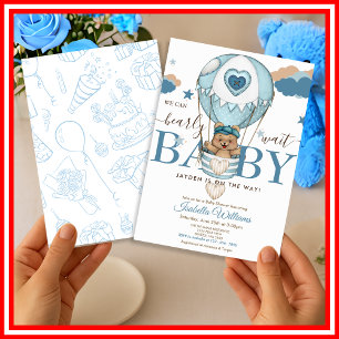 Invitation Nous pouvons à peine attendre Baby Shower Blue Boy