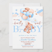 Invitation Nous pouvons à peine attendre Baby Shower Blue Boy (Devant)